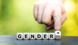 Leinwandbild Motiv Symbol für eine gendergerechte Sprache. Würfel bilden den Ausdruck "Gender*".