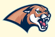 Angry cougar head vector emblem. Can be used as mascot or logo. 