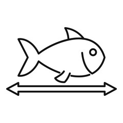 Poster - Lenght river fish icon. Outline lenght river fish vector icon for web design isolated on white background