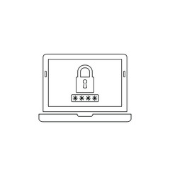 Poster - laptop password protection icon. Security password sign. padlock icon