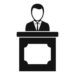 Poster - Prosecutor tribune icon. Simple illustration of prosecutor tribune vector icon for web design isolated on white background
