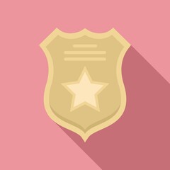 Poster - Prison guard shield icon. Flat illustration of prison guard shield vector icon for web design