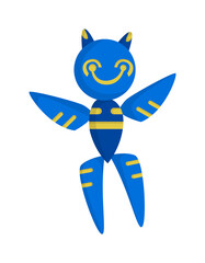 Aufkleber - Funny cartoon robot. Cute retro robot. Robotic for children. Friendly android robot character with arms. Toy character future artificial robotics machine cyborg illustration