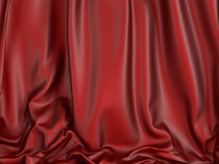 red cloth background. Satin luxury fabric texture