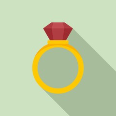 Poster - notary gold ring icon. flat illustration of notary gold ring vector icon for web design
