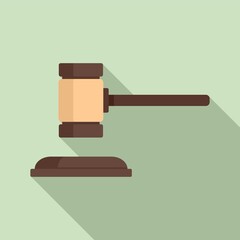 Poster - notary wood gavel icon. flat illustration of notary wood gavel vector icon for web design