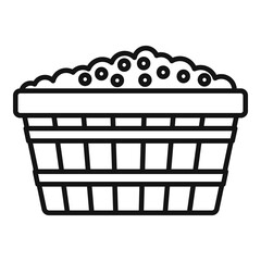 Poster - Wood grapes pot icon. Outline wood grapes pot vector icon for web design isolated on white background