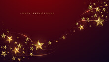 Gold Stars On Red Background