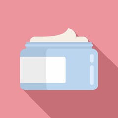 Wall Mural - Cream jar icon. Flat illustration of cream jar vector icon for web design