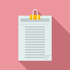 Poster - Office manager paper clipboard icon. Flat illustration of office manager paper clipboard vector icon for web design