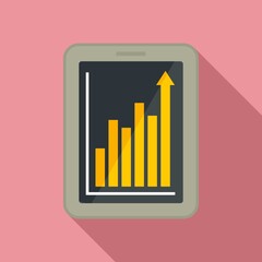Poster - office manager tablet graph icon. flat illustration of office manager tablet graph vector icon for w