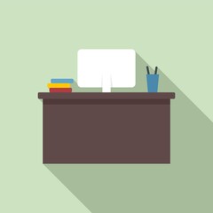 Canvas Print - Office manager desktop icon. Flat illustration of office manager desktop vector icon for web design