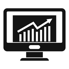 Poster - Office manager monitor graph icon. Simple illustration of office manager monitor graph vector icon for web design isolated on white background