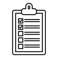 Poster - Office manager clipboard icon. Outline office manager clipboard vector icon for web design isolated on white background