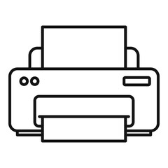 Poster - Office manager printer icon. Outline office manager printer vector icon for web design isolated on white background