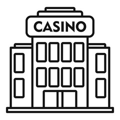 Poster - casino building icon. outline casino building vector icon for web design isolated on white backgroun