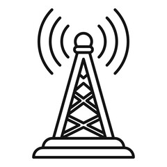 Poster - Tv radio tower icon. Outline tv radio tower vector icon for web design isolated on white background