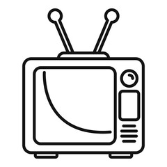 Poster - old tv set icon. outline old tv set vector icon for web design isolated on white background