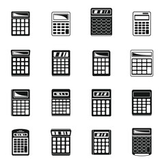 Poster - Money calculator icons set. Simple set of money calculator vector icons for web design on white background