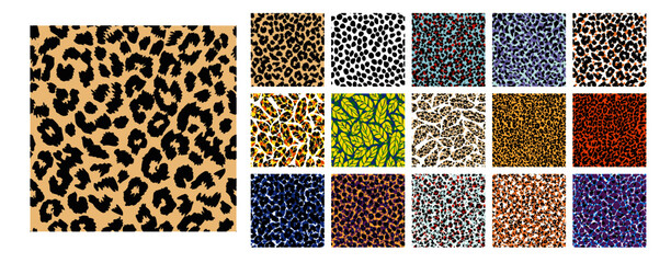 Wall Mural - set of animal print vector patterns	