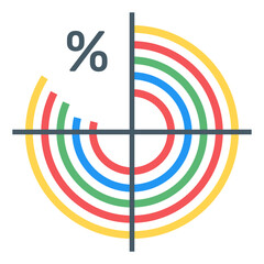 Wall Mural - 
A modern infographic showing multi pie chart in flat icon
