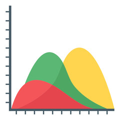 Canvas Print - 
A continuous data in flat icon denoting waves chart
