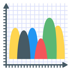 Canvas Print - 
A continuous data in flat icon denoting waves chart
