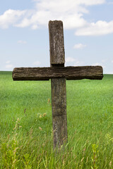 close-up of religious crosses