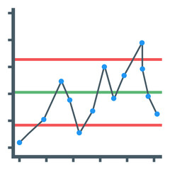 Wall Mural - 
Flat icon of control graph, editable vector
