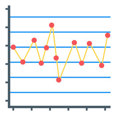 Wall Mural - 
Flat icon of control graph, editable vector
