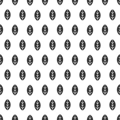 Wall Mural - black leaves on white background seamless pattern.