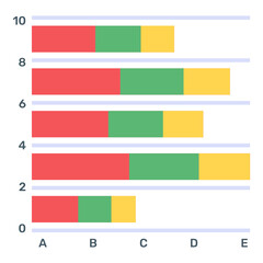 Sticker - 
A flat icon of stacked bar chart in modern editable vector
