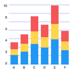 Canvas Print - 
A flat icon of stacked bar chart in modern editable vector
