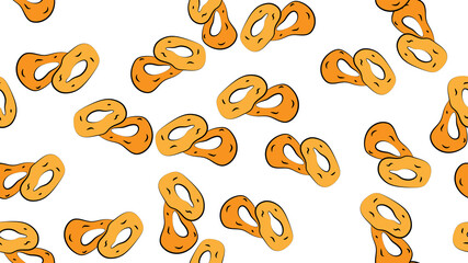 Onion Rings Street Food Seamless Pattern