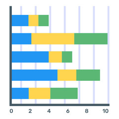 Sticker - 
A flat icon of stacked bar chart in modern editable vector
