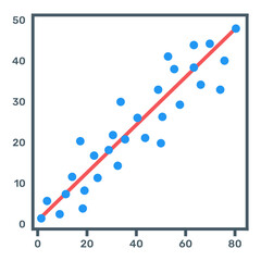 Canvas Print - 
Icon of scatter line graph in editable quality visual
