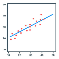 Wall Mural - 
Icon of scatter line graph in editable quality visual
