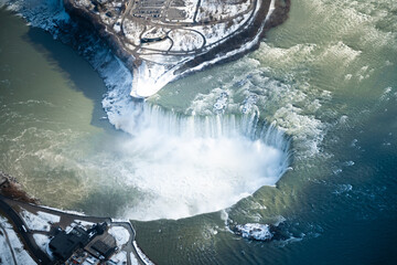 Wall Mural - Aerial views of Niagara falls in winter