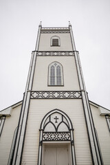 Canada, Prince Edward Island, North Rustico. Exterior of St. Augustine Catholic Church, oldest Catholic church on the island.