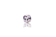 Macro Mineral Faceted Stone Morganite On A White Background