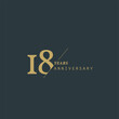 18 years anniversary logotype with modern minimalism style. Vector Template Design Illustration.