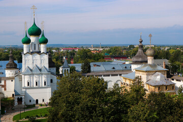 view of the city Rostov the great from the top of kremlin belfry 