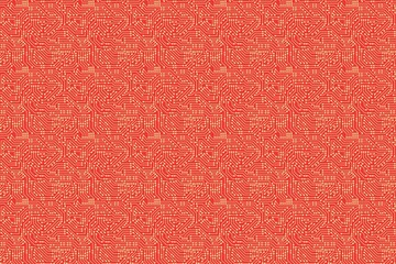 Poster - Computer circuit board. Seamless digital pattern. Vector electric chipset scheme texture. Abstract technology background.