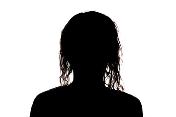 silhouette of a girl on a white background