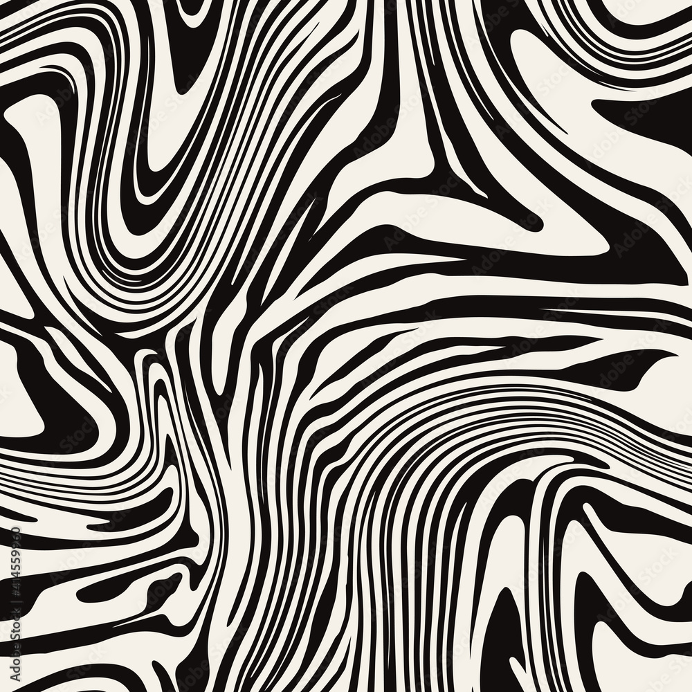 Vector seamless pattern. Abstract marble texture with monochrome fluid ...