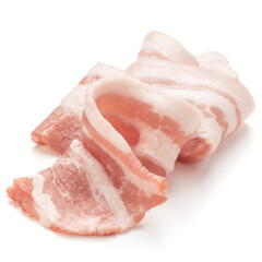 Wall Mural - sliced pork bacon isolated on white background cutout