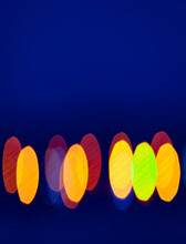 Abstract Background With Natural Bokeh Lights At Blue Hour