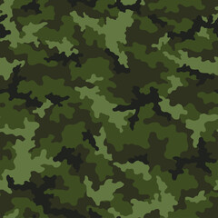 Wall Mural - Camouflage seamless pattern. Abstract military camo background for army and hunting textile print. Vector illustration.