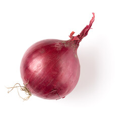 Wall Mural - red onion isolated on white background cutout, top view