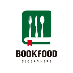 Wall Mural - book food logo design template vector